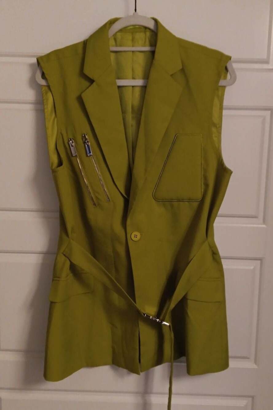 boohooMAN Lime Sleeveless Blazer Vest